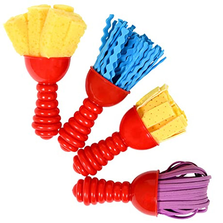 READY 2 LEARN Textured Art Tools - Set of 4 - Jumbo Paint Brushes for Toddlers and Kids - Set 2 - DIY Patterns and Effects, Plastic, Multicolor READY 2 LEARN