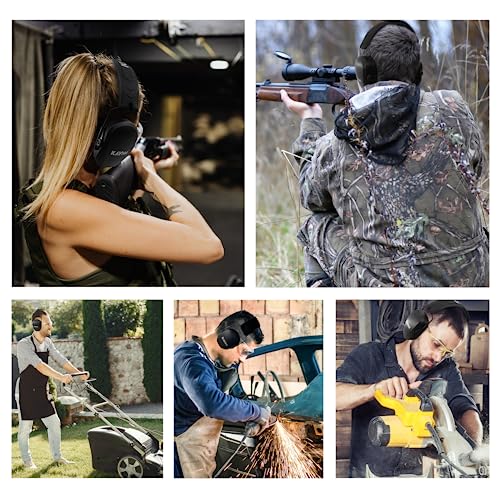 KAYNN 018 Ear Protection 2 Pack Hearing Protection for Shooting Gun Range,27dB NRR Noise Cancelling Safety Ear Muffs for Shooting KAYNN