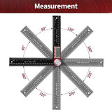 Digital Angle Finder, Angle Protractor Ruler with 200mm/ 7 inch, Carbon Fiber Plastic Woodworking Tools Goniometer Carpenter Protractor with LCD DITRON