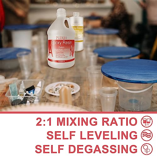 Deep Pour Epoxy Resin Kit 2 to 4 Inches Crystal Clear Epoxy Resin,Single Pour, River Tables, Live Edge-0.75 Gallon 2:1 Clear Casting Resin