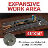 Sgreatiny 43"x 16" Large Gun Cleaning Mat,Work mat,Double Thickness Anti Slip Pads,Table-gripping Gunsmith Mat,Protective Workbench Sgreatiny