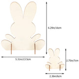 14pcs Wooden Bunny Cutouts Unfinished 3D Rabbit Stand Ornament Cutouts Craft for DIY Painting Table Decoration Halloween Christmas Birthday Gift Didiseaon