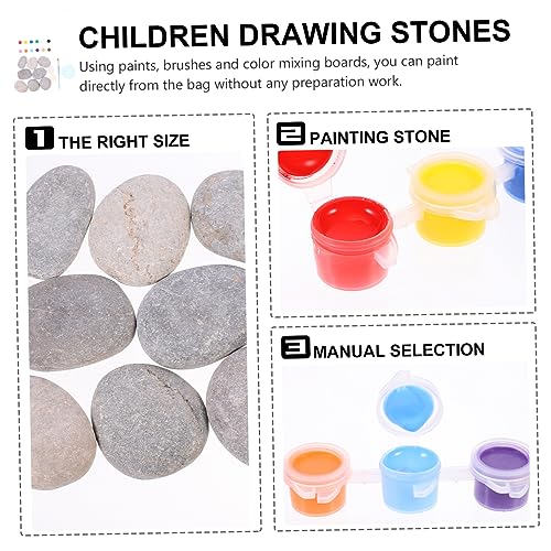 KALLORY 10pcs Painting Pebbles River Polished Pebbles Smooth Rocks for Painting Rock Painting for Kids Painting Rocks for Kids Bundle River Painted KALLORY