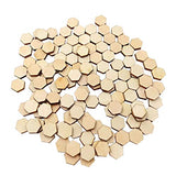 GANAZONO Unfinished Wood Pieces 100PCS Hexagon Blank Unfinished Wood Slices Unpainted Wood Hexagon Cutout for DIY Crafts Home Decoration Wedding GANAZONO