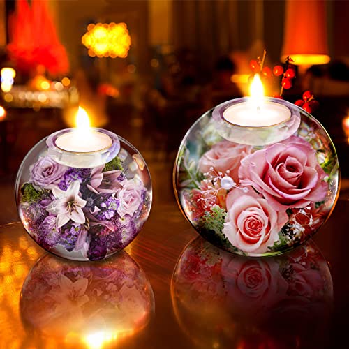 Actvty Tealight Candle Holder Resin Molds, 2 Pcs Sphere Tea Light Holder Molds, Crystals Ball/Orbs Epoxy Resin Molds for DIY Dining Coffee Table Actvty