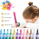 ZSCM 12 Colors Acrylic Glitter Markers Paint Pens, Rock Painting Pens Markers Metallic Art Marker for Kids Adults Card Making Painting Glass Ceramic ZSCM QUALITY DECIDES THE FUTURE