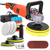 Buffer Polisher, Powerful Buffer Waxer, 7-Speed Rotary Polisher with 6" and 7" Backing Plate, 1580W Rotary Polisher for Car Polishing, Waxing, Glaze, EZISOE