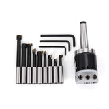 12pcs Precision Boring Head Shank Boring Bar Set F1-12 50mm Boring Head with 9pcs 12mm Boring Bars for CNC Millling Machine Lathe Tool Set HYYKJ-US