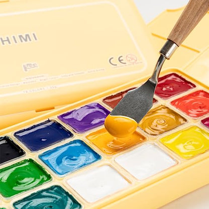 HIMI Gouache Paints Set, 18 Colors, 30g, jelly gouache paint set, Non Toxic Paint for Canvas and Paper, Art Supplies for Professionals, and More - WoodArtSupply