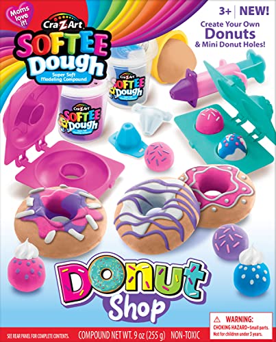 Cra-Z-Art Softee Dough Donut Shop Playset, Modeling Dough Play Toy for Kids Ages 3 Years and Up Cra-Z-Art