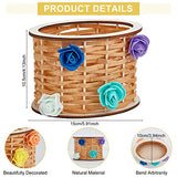 WEBEEDY 4 Pcs Basket Weaving Kits Woden Rattan Basket Making Kit Basket Weaving Supplies for Adults Raffia Crafts Projects WEBEEDY