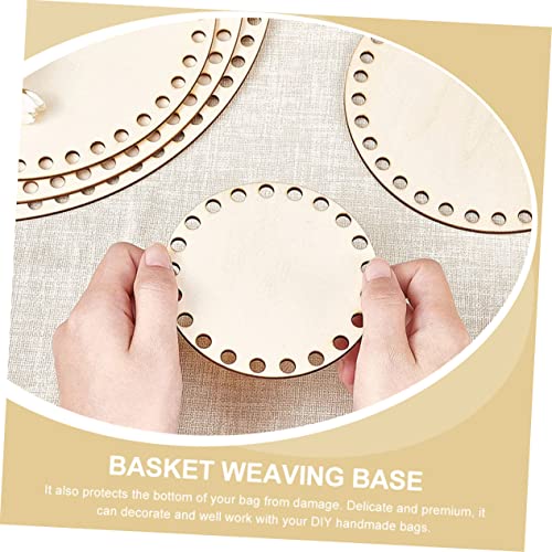 FONDOTIN 5pcs Woven Bag Base Blank Tote Bag Knitting Supplies DIY Kits DIY Bag Wooden Base Wood Basket Bottom Basket Weaving Base Bottom Shaper Pad FONDOTIN