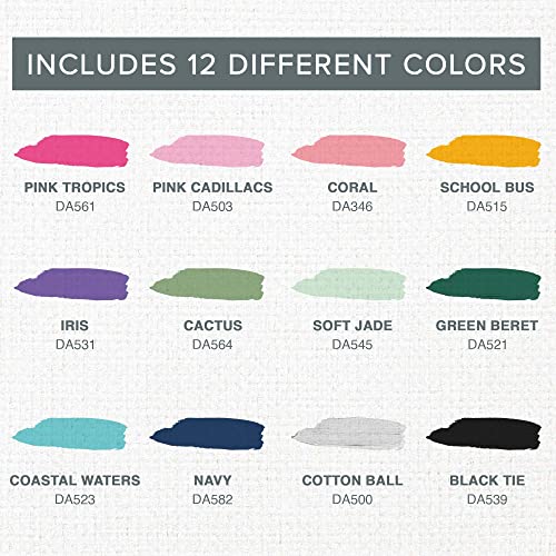Modern Floral Acrylic Paint Set, Set of 12, 2 fl oz DecoArt