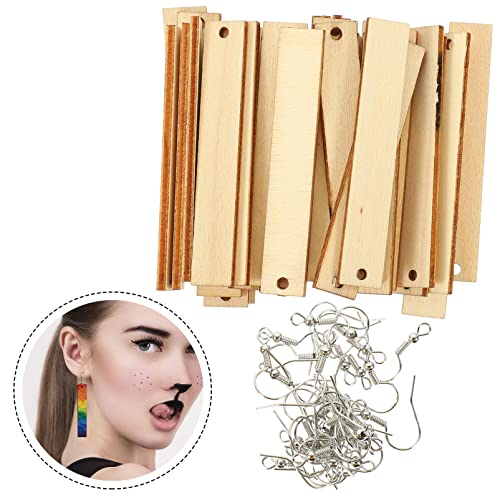 Sewroro Blank Wood Earrings Wooden Rectangle Charms Unfinished Wooden Earring Set for Jewelry Earring Making Sewroro