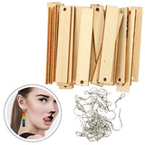 Sewroro Blank Wood Earrings Wooden Rectangle Charms Unfinished Wooden Earring Set for Jewelry Earring Making Sewroro