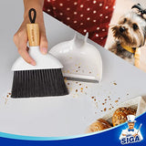 MR.SIGA Mini Dustpan and Brush Set, Portable Cleaning Brush and Dustpan Combo with Bamboo Handle, 1 Set MR.SIGA