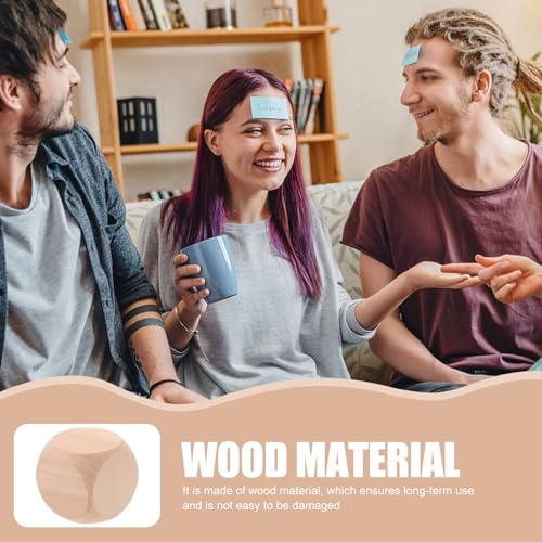 EXCEART Blank Wooden Dice 3pcs Unfinished Square Blocks 6 Sided Wooden Cubes with Rounded Corners for Xmas DIY Craft Projects EXCEART