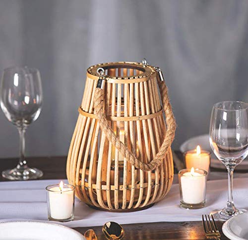 Rattan Natural Lantern with Handle - Great for Wedding and Home Decorations