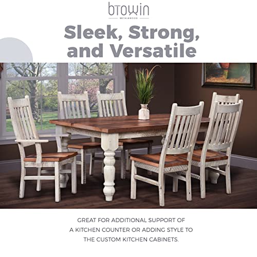 29-inch H 3 1/2-inch W 3 1/2-inch D Chunky Unfinished Farmhouse Dining Table Legs, Btowin 4Pcs Rubber Wood DIY Replacement Turned Legs Btowin