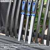 GREBSTK 8" Wood Rasp File Set with Rubber Grip Wood Course Cut Rasp 3 PCS Set, Round, Half-Round, Flat File Rasp GREBSTK