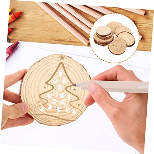 Abaodam 50 Pcs Round Wood Chips Unfinished Wood Slices Unfinished Wood Circles Nativity Crafts for Kids Wood Rounds Flower Pot Decorations Key Decors