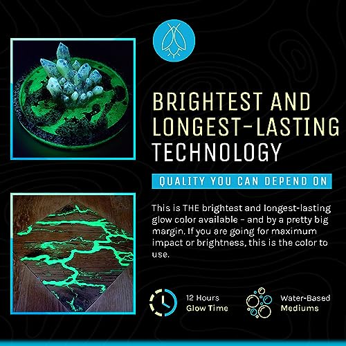 Glow in The Dark Pigment Powder - Neutral and Fluorescent Color for Art Painting, Fine Art, Nail Art Paint, and DIY Crafts - Non-Toxic, Long Lasting Art 'N Glow