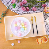 Aodaer 7 Pieces Wooden Nested Serving Trays Rectangular Shape Wood Trays Serving Trays with Handles for Kitchen Party Dinner Snacks Aodaer