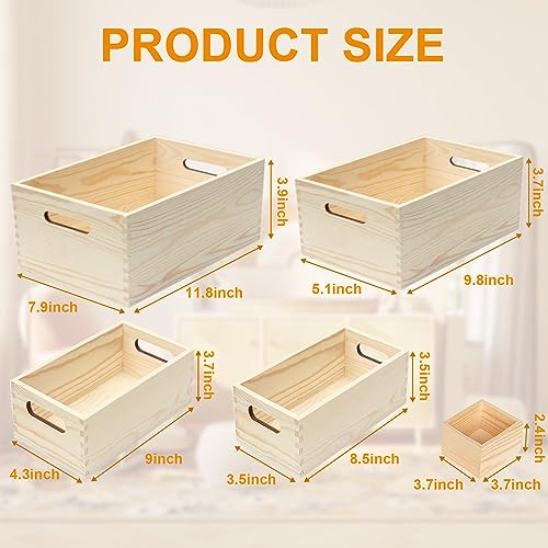 Voittozege 6 Packs Unfinished Wooden Box 5 Sizes Natural Wooden Box Wo –  WoodArtSupply