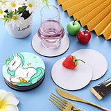 Round Sublimation Blank Coasters, Circle Cup Mat, Heat Transfer Rubber Coaster, Heat Press Cup Coaster, 4 Inches (16 Pieces) Geiserailie