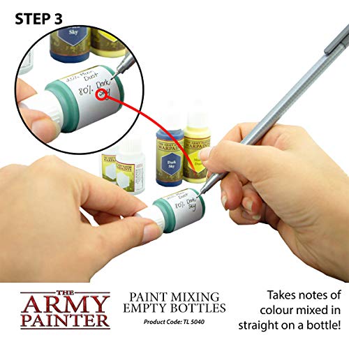 The Army Painter Paint Mixing Empty Dropper Bottles-12 ml, Pack of 6 Bottles with Dropper-Plastic Dropper Bottles for Acrylic Paint-Empty Plastic The Army Painter
