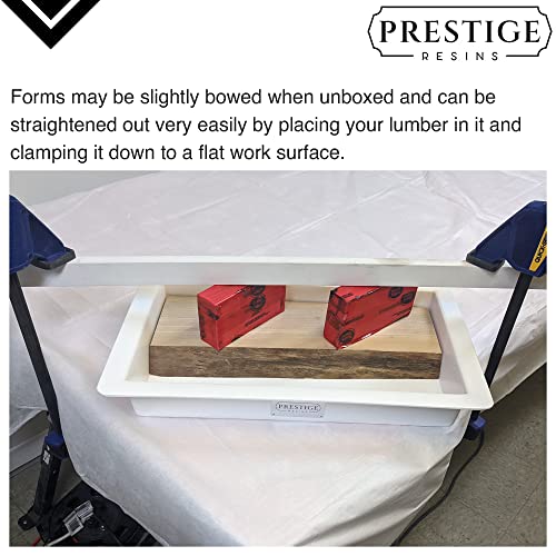 Epoxy Mold – 10 x 18 in≈ -River Table Reusable Molds - 3" Tall Solid HDPE 3/8" Thick Casting Reusable Mold for River Table, Charcuterie Board, Prestige Resins