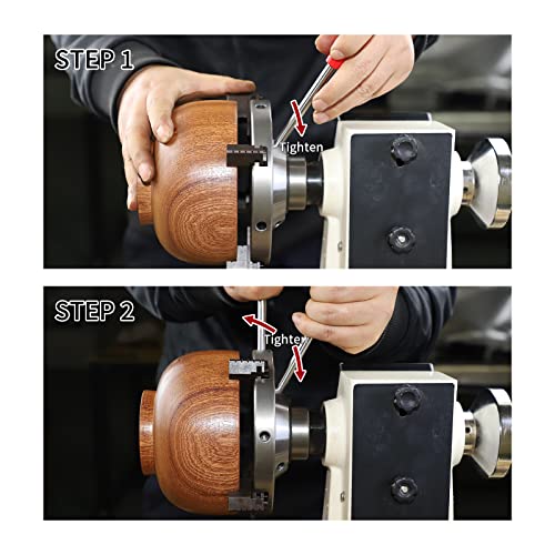 DEEFIINE 6 Inch Wood Lathe Chuck Set 1" x 8 tpi, Self Centering 4 Jaw Wood Turning Chuck DEEFIINE