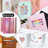 GIRAFVINYL Holographic Vinyl Rose Gold Permanent Vinyl for Cricut - 12" x 12" 6 Sheets Self-Adhesive Vinyl for DIY Decor, Signs, Parties, Gifts & GIRAFVINYL