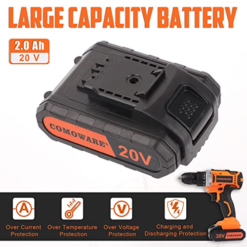 COMOWARE 20V Cordless Drill Set Combo Kit,120 Pcs Tool Kit for Home, Household Tool Sets for Men, Basic Tool Kit with Power Drill, Tool Set with COMOWARE