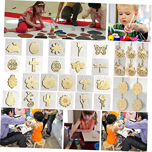 TOPPERFUN 10pcs Log Slices Wood Ornaments Wood Cutouts to Paint Wood DIY Crafts Wood Cutout Shapes Unfinished Wood Slice Wood Cutouts for Crafts