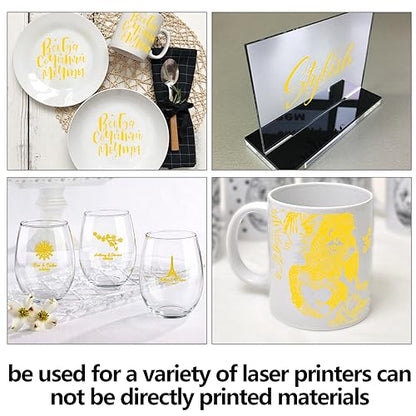 Frddiud Laser Engraving Marking Color Paper, 2 PCS Gold Marking Paper, 15.3" x 10.4" Laser Engraving Paper for Fiber Laser Marking and Engraving,