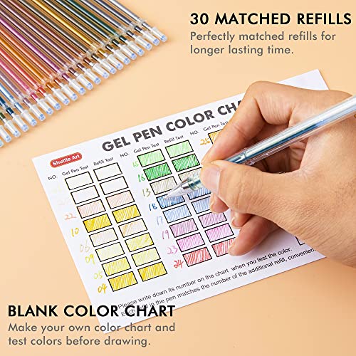 Shuttle Art 60 Pack Earth Tone Gel Pens, 30 Brown Earth Tone Gel Pens with 30 Refills for Adults Coloring Books Journaling Drawing Nature, Shuttle Art