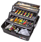 ArtBin 6893AG 3-Tray Art Supply Box, Portable Art & Craft Organizer with Lift-Up Trays, [1] Plastic Storage Case, Gray/Black ArtBin