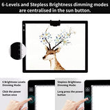 TOHETO A3 Rechargeable Led Bright Light Pad with Carry Bag, 6-Level and Stepless 3 Colors Dimming Brightness Light Box with Built-in Stand, Magnetic TOHETO