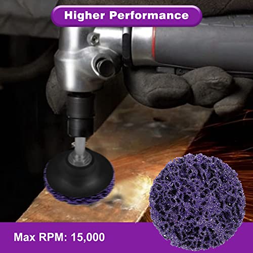TSOAPX 10 PCS 2" Quick Change Strip Discs, Purple Non Woven Nylon Easy Stripping Discs with Male R-Type Backing, Die Grinder Attachments for Clean TSOAPX