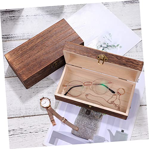 NOLITOY 2 Sets 2pcs Solid Wood Storage Box Antique Decor Small Containers Country Jewelry Wood Decor Unfinished Wood Jewelry Storage Case Retro Style NOLITOY