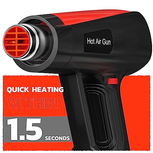 haisstronica 2000W Heat Gun Experience Powerful Heating Performance-Discover Hot Air Gun with Dual Modes-Reliable Heat Protection(140℉-1112℉) with 5 Nozzles for Soldering,Shrink Tubing,Wrap