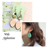 Craftdady 100pcs Unfinished Wooden Earring Blanks Rhombus Teardrop Oval Triangle Circle Flower Pendants Charms with 100pcs Earring Hooks & Jump Rings Craftdady