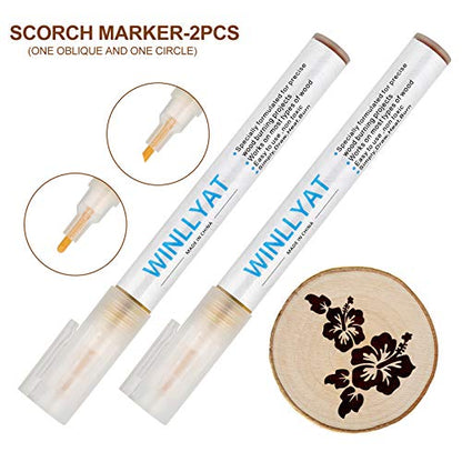 2 PCS Wood Burning Pen Winllyat Chemical Wood Burned Marker Pen for DI –  WoodArtSupply