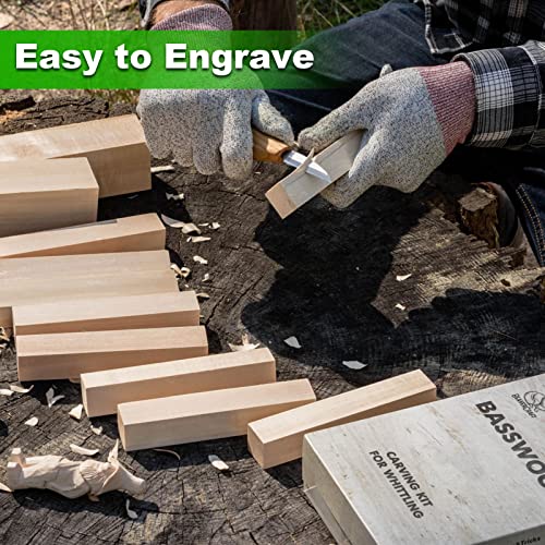 ACXFOND 40PCS Basswood Carving Blocks, 6x1x1 inch Unfinished Wood Blocks for Crafts, Unfinished Wood Squares Wooden Blocks for Arts and Crafts ACXFOND