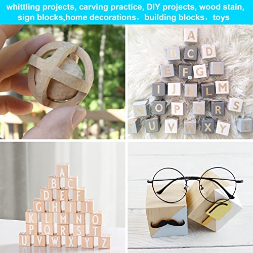 QTLCOHD 6Pcs Basswood Carving Blocks 4x4x2 Inch Whittling Wood Blocks Unfinished Wood Blocks Wood Carving Blocks for Beginner to Expert, Wood Carving QTLCOHD