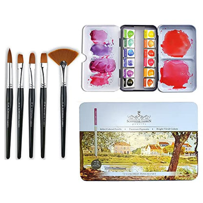 SCHPIRERR FARBEN 96 Color Pencil Set Professional Named And