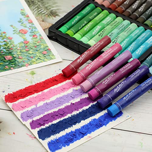 Mont Marte Extra Soft Oil Pastels Vibrant Hues Premium 120pc, Assorted Bright Colors, Vibrant, Buttery, Versatile Art Pastels for Blending, Layering