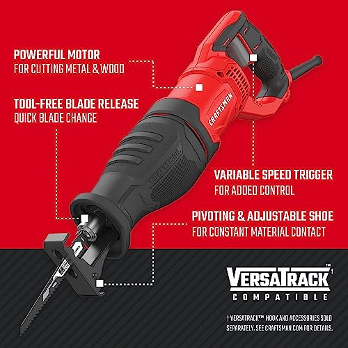 CRAFTSMAN Reciprocating Saw, 7.5 Amp, 3,200 RPM, Corded (CMES300) - WoodArtSupply