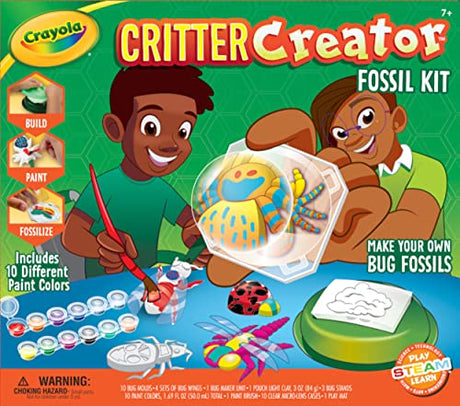 Crayola Metallic Clay Art Kit with Paints, Fossil Molds, Gift for Kids, Ages 7, 8, 9, 10 Crayola